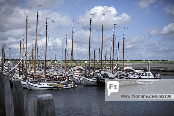 Netherlands  Sail boats moored at dockside