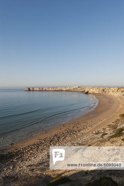Portugal  Algarve  Sagres  Blick auf den Strand