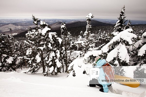 Snowboardfahrer  Baum  wandern  Vermont