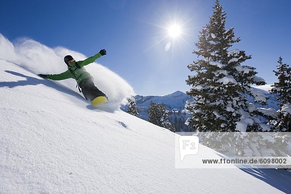 Snowboardfahrer  Tag  Frische  Produktion  Sonnenlicht  Utah