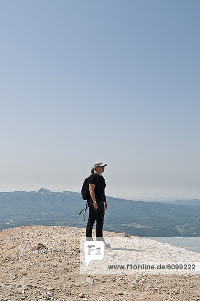 Frau  Berg  hoch  oben  Hokkaido  Japan