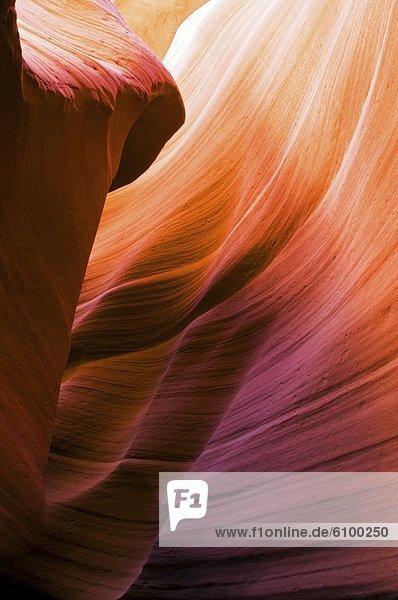 An abstract detail of Lower Antelope Canyon located outside of Page  AZ.