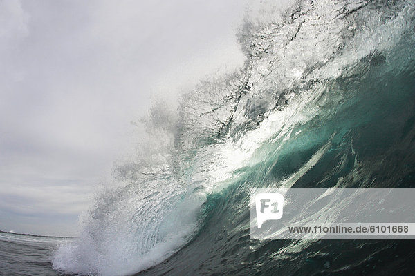 An empty wave breaks at Tavarua  Fiji