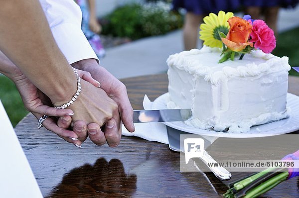 Zusammenhalt  Ehepaar  schneiden  Kuchen  Nevada