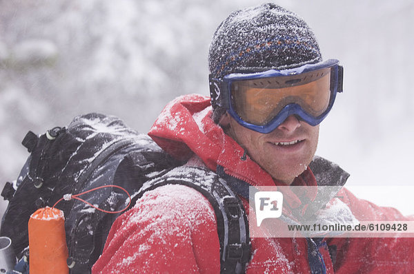 A man backcountry skiing in Colorado.