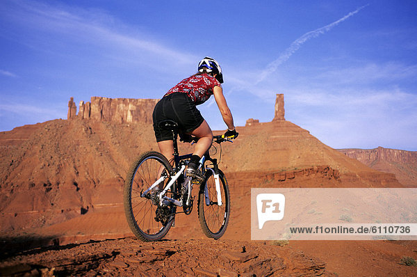 Biker in Moab  Utah