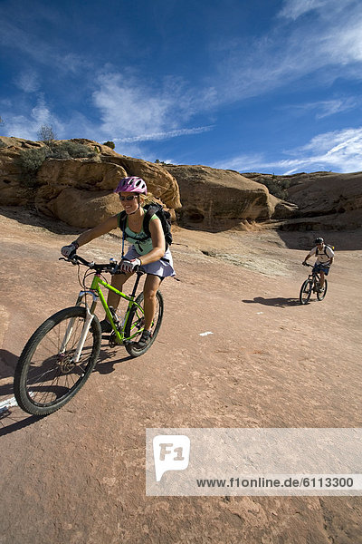 group mountain biking  Moab  Utah
