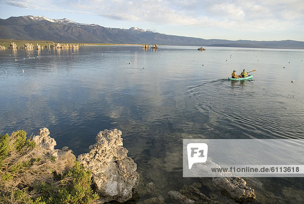 Two men kayaking on Mono Lake.