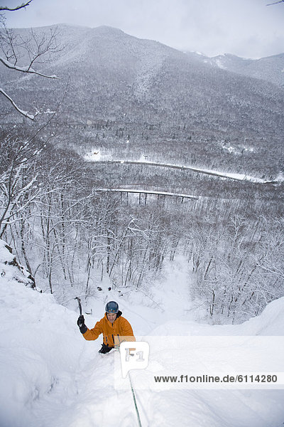 Ice climbing  New Hampshire.