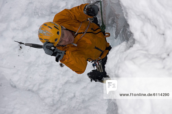 Ice climbing  New Hampshire.