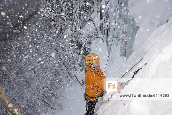 Ice climbing  New Hampshire.