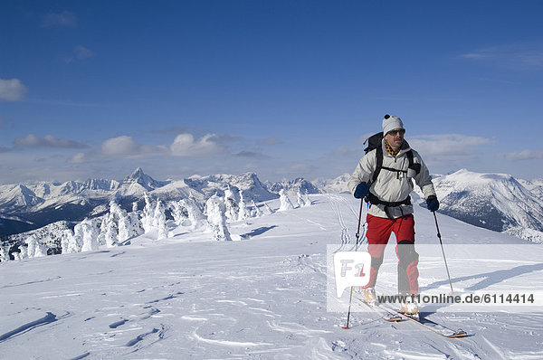 Backcountry ski traverse in Glacier National Park  MT.