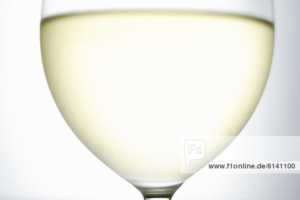 Close up of glass of white wine