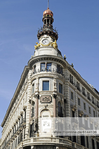 Banco Espanol de Credito  spanische Kreditbank  Bankgebäude  Calle de Alcala  Madrid  Spanien  Europa  ÖffentlicherGrund