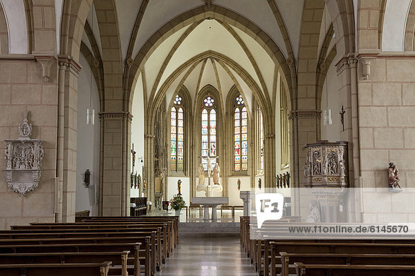 Innenraum der Kirche St. Aegidius  Wiedenbrück  Rheda-Wiedenbrück  Münsterland  Nordrhein-Westfalen  Deutschland  Europa