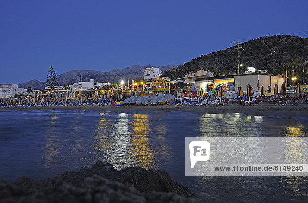 Europa Nacht Bucht Kreta Griechenland