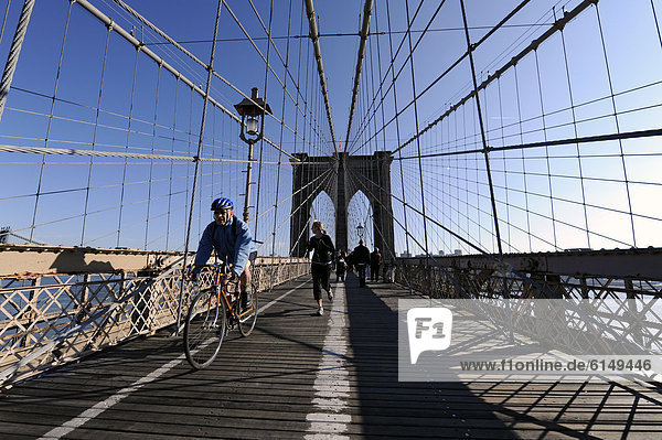 Brooklyn Bridge  Manhattan  New York City  New York  USA  North America
