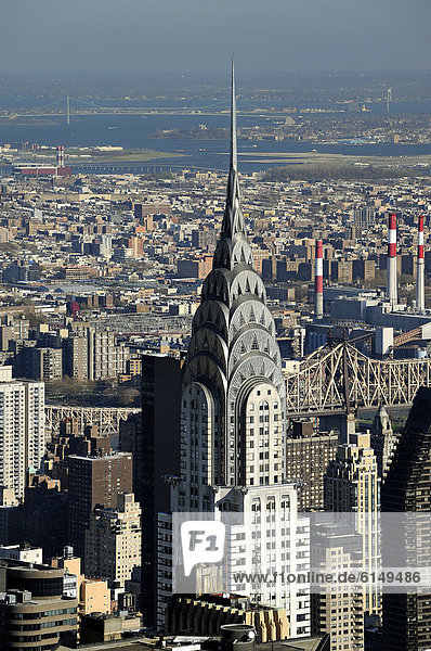 Vereinigte Staaten von Amerika USA New York City Gebäude Nordamerika Ansicht Chrysler Midtown Manhattan