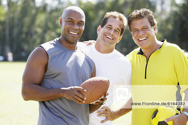 Multi-ethnic men in athletic gear