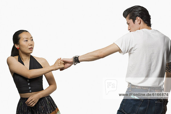 Asian couple dancing