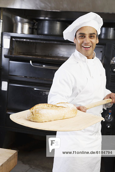 Frische  Brot  Hispanier  halten  Bäcker