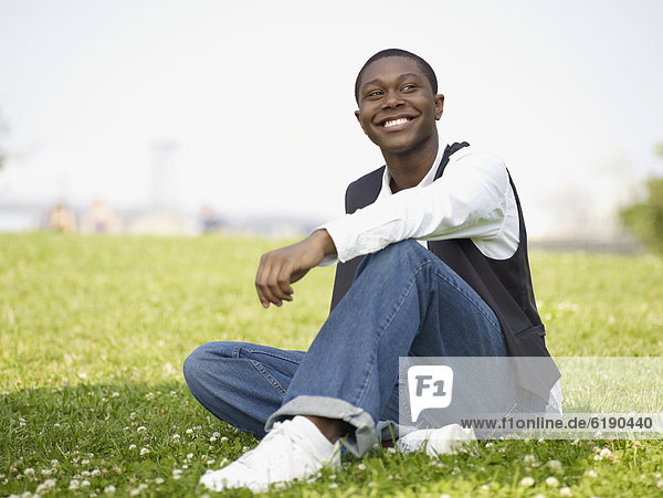 African man enjoying day in the park