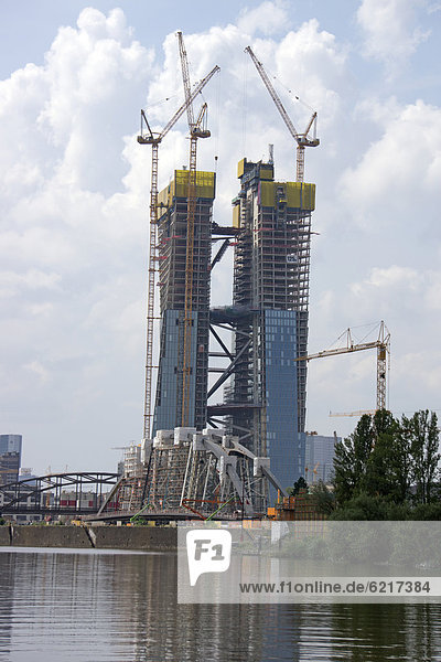 New construction of the European Central Bank  ECB  Frankfurt am Main  Hesse  Germany  Europe  PublicGround