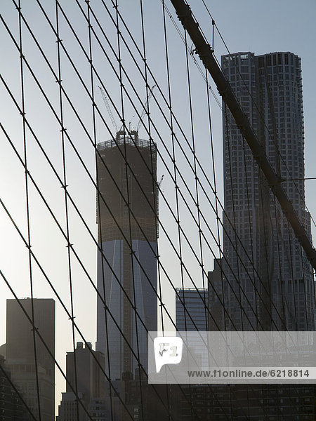 Vereinigte Staaten von Amerika USA New York City Amerika Finanzen Brücke Nordamerika Ansicht Brooklyn Ortsteil One World Trade Center