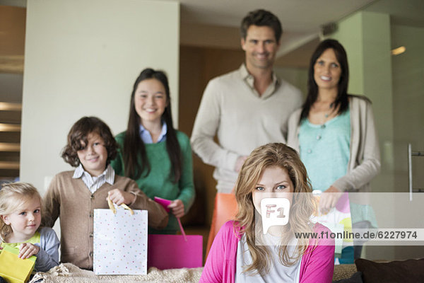 Family at a birthday party