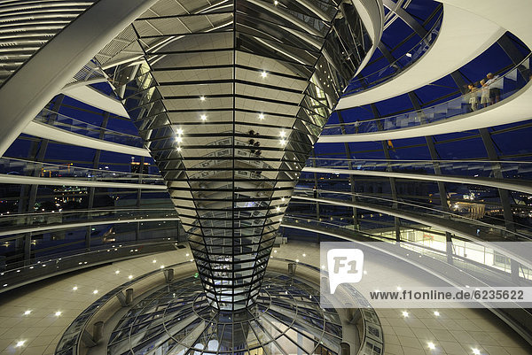 Dome of the Reichstag at night  Berlin  Germany