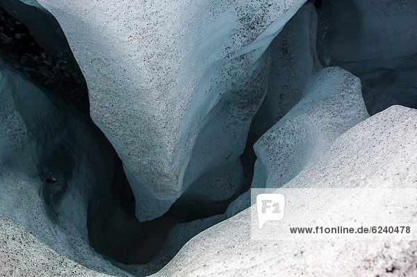 Gletscherspalte  Gletscherzunge SvÌnafellsjökull  Skaftafell Nationalpark  Austurland  Ostisland  Island  Europa
