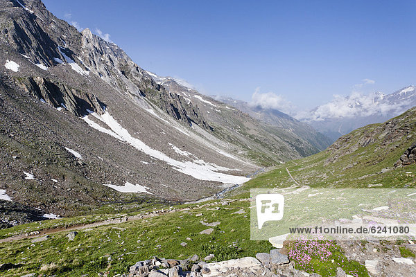 Meraner Höhenweg  Aufstieg zur Hohen Wilden  Pfossental  Schnalstal  Südtirol  Italien  Europa