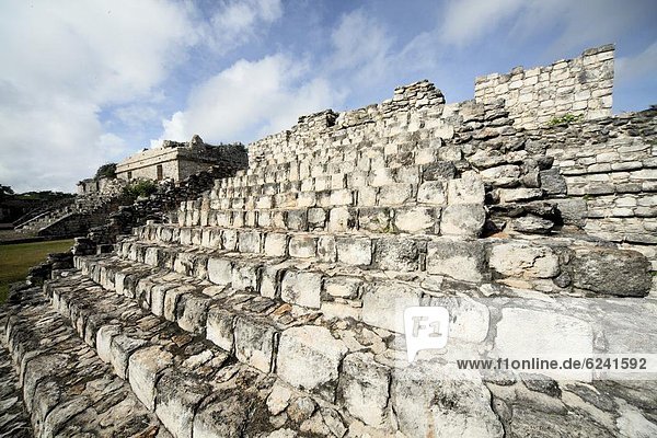 The Twin Pyramids  Mayan ruins  Ek Balam  Yucatan  Mexico  North America