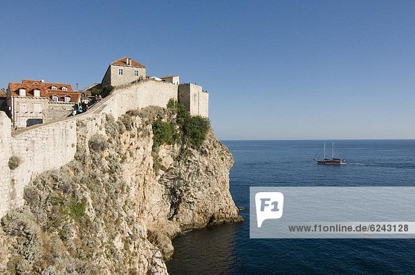 Stadtmauer Europa über Kroatien Dubrovnik Mittelmeer