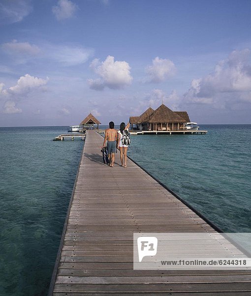 Steg Malediven Asien Indischer Ozean Indik