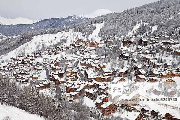 Frankreich Europa Tal Hotel Chalet Wintersportort Französische Alpen 3 Méribel Savoie