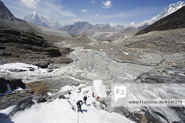 Ice climbing in Chukhung Valley  Solu Khumbu Everest Region  Sagarmatha 0tio0l Park  Himalayas  Nepal  Asia