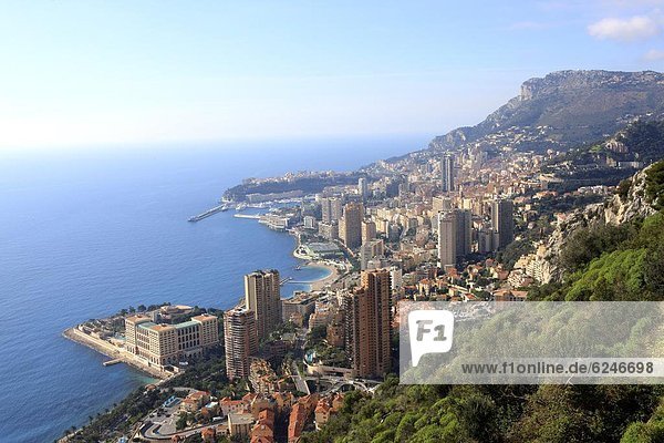 Elevated view over the city  Monte Carlo  Monaco  Cote d'Azur  Mediterranean  Europe