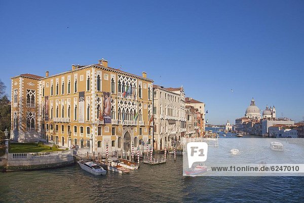 Palazzo Cavalli Franchetti from Accademia Bridge  Grand Ca0l  Venice  UNESCO World Heritage Site  Veneto  Italy  Europe