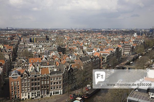 hoch  oben  Amsterdam  Hauptstadt  Europa  Ansicht  Flachwinkelansicht  Niederlande  Winkel  Ortsteil
