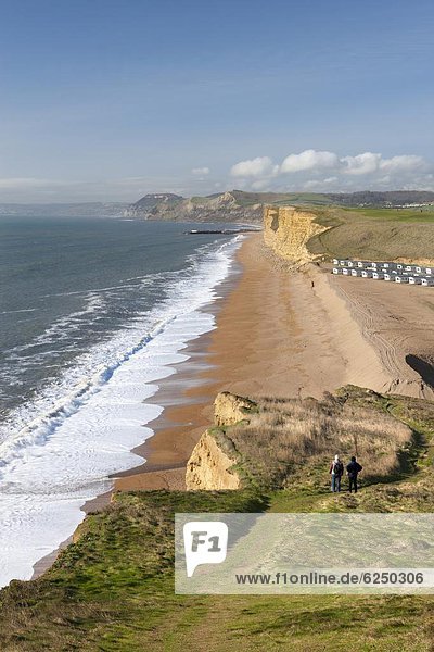 Gehhilfe Europa Fröhlichkeit Schönheit sehen Großbritannien Steilküste Reise Ansicht 2 vorwärts Dorset England