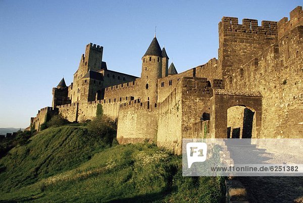 Frankreich  Europa  Wand  Eingang  Festung  UNESCO-Welterbe  Carcassonne