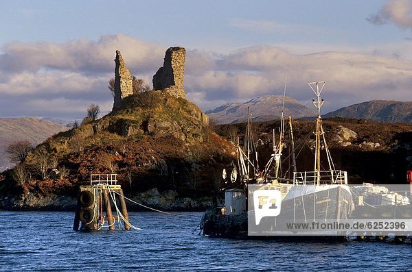 Hafen  Europa  Palast  Schloß  Schlösser  Großbritannien  Ruine  angeln  Schottland  Skye