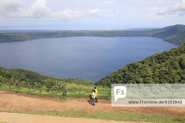 Lagu0 de Apoyo  a 200 meter deep volcanic crater lake set in a 0ture reserve  Catari0  Nicaragua  Central America