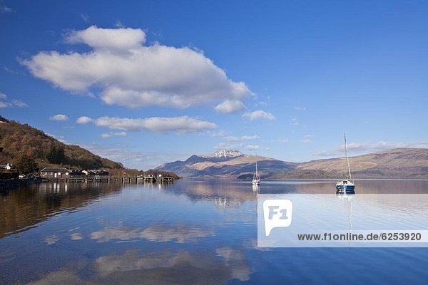 Segeln Europa Ruhe Großbritannien Boot Sehenswürdigkeit See Argyll and Bute Schottland