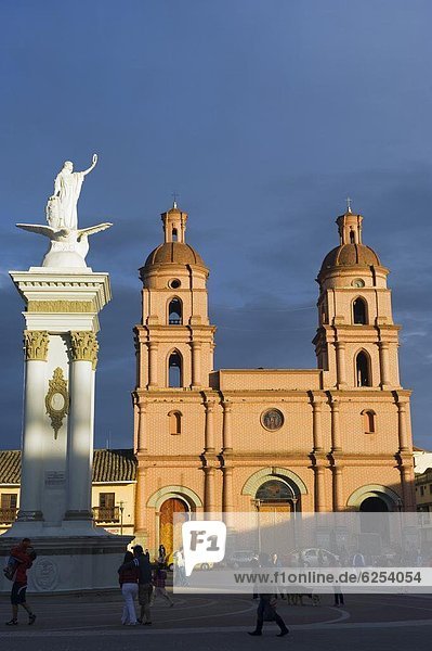 Central plaza and Cathedral  Ipiales  Colombia  South America
