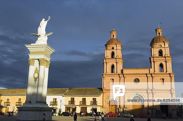 Central plaza and Cathedral  Ipiales  Colombia  South America