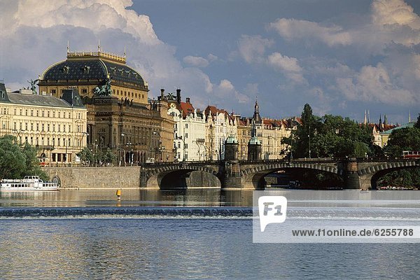 Prag Hauptstadt Europa Fluss Tschechische Republik Tschechien vorwärts Moldau
