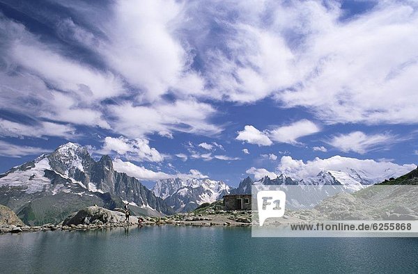 Frankreich  Europa  Berg  See  weiß  Französische Alpen  Haute-Savoie  Chamonix
