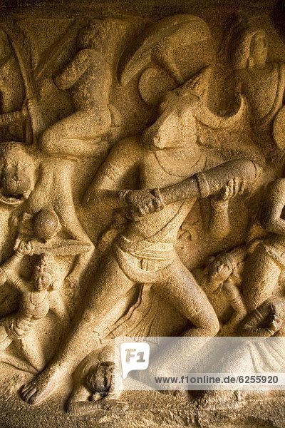 Felsbrocken  schneiden  Höhle  1  UNESCO-Welterbe  Tempel  antik  Asien  Indien  Mamallapuram